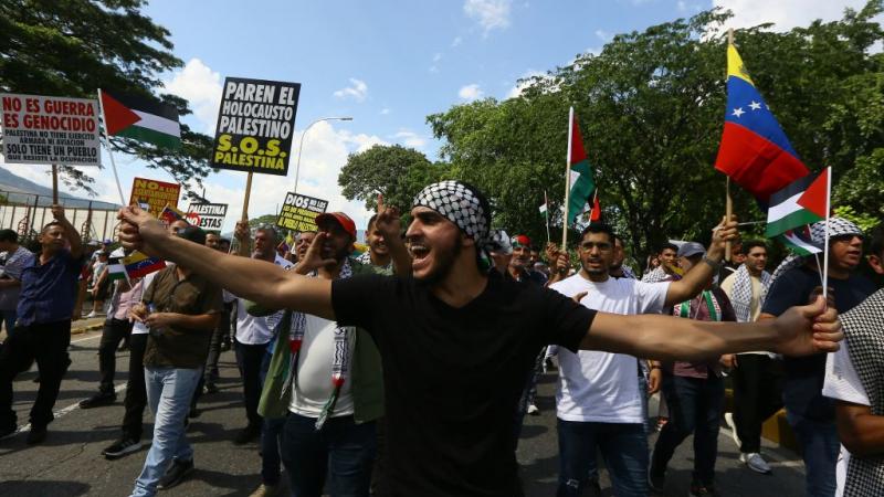من المظاهرات الداعمة لفلسطين وقطاع غزة في كاراكاس