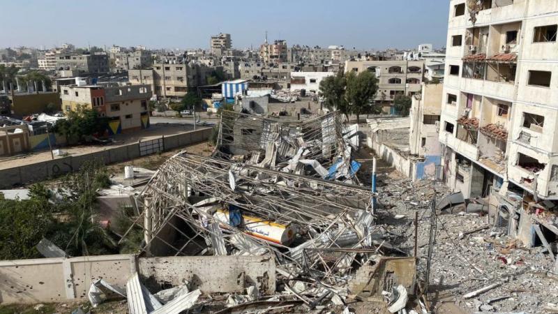 أحد المصانع التي دمرها العدوان الإسرائيلي على غزة