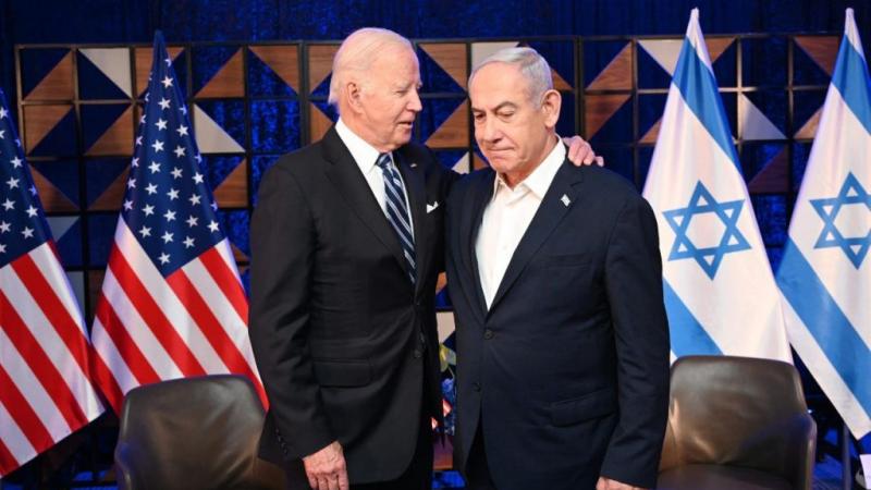 رئيس الوزراء الإسرائيلي بنيامين نتنياهو والرئيس الأميركي جو بايدن في تل أبيب