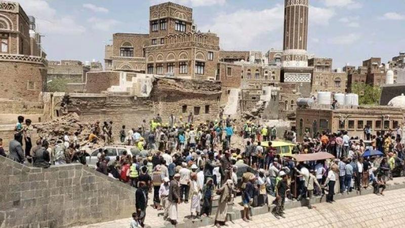 انهيار جزء من مسجد قبة المهدي الأثري بصنعاء – إكس